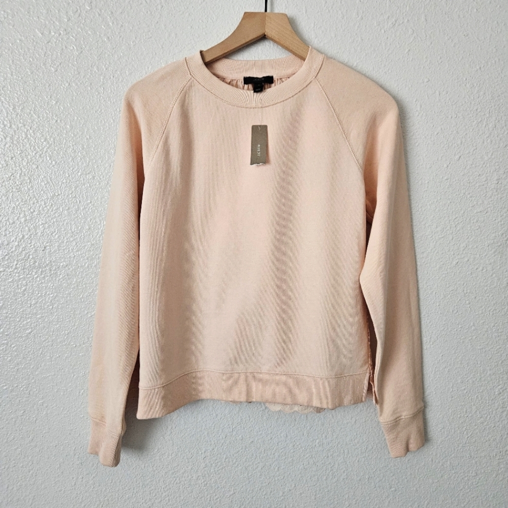 NWT J.Crew Sweater Eyelet Pullover Peach/Pink Size XS Preppy Casual Classic